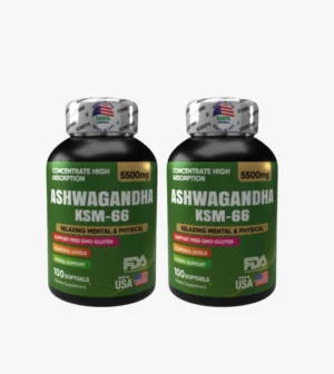 Combo Oferta 2x Ashwagandha 5500 mg 100 Cápsulas Blandas Energía y Calma Total Pack 2 Ashwagandha 5500 mg KSM-66 100 Softgels Cada Uno Estrés y Ansiedad