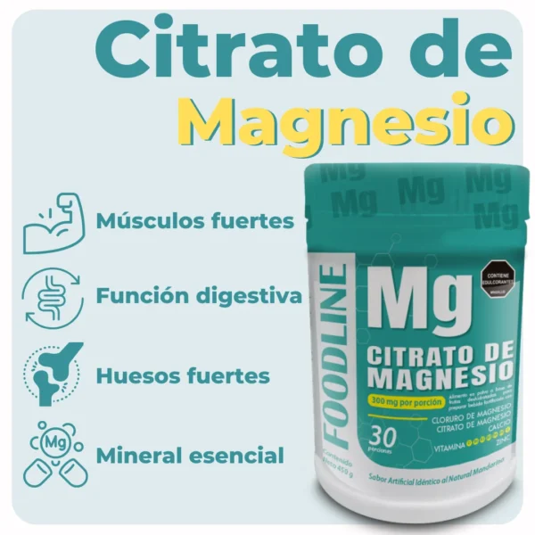 Citrato de magensio1 Citrato de Magnesio FOODLINE x 450g
