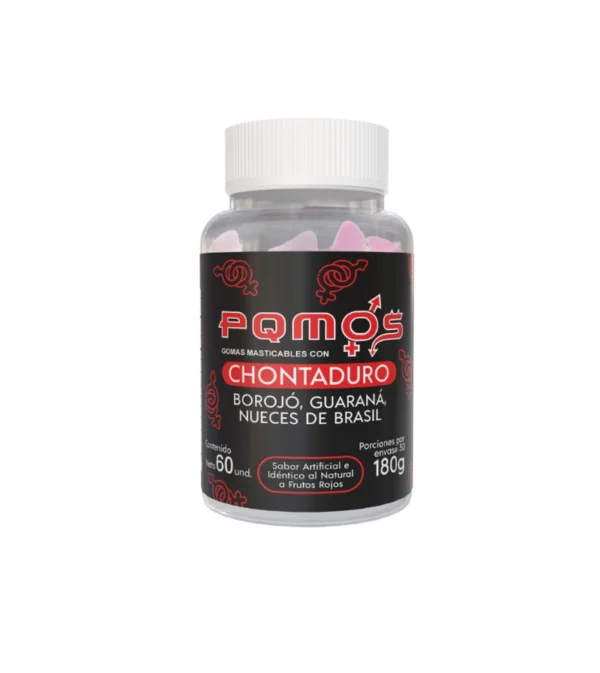 Gomas PQMOS Energéticas y Afrodisíacas Sabor Frutos Rojos 60 uds Chontaduro Borojó Gomas PQMOS Energéticas y Afrodisíacas Sabor Frutos Rojos 60 uds Chontaduro Borojó