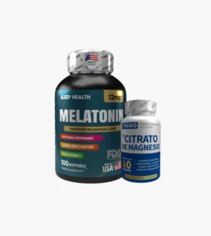 Melatonina 12 mg 100 Cápsulas Blandas + Citrato Magnesio 196 mg 60 uds Sueño Reparador Pack Dormir Profundo: Melatonina 12 mg 100 Softgels + Magnesio Citrato 196 mg 60 caps
