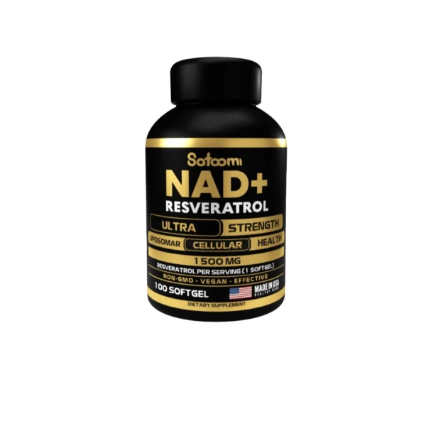 Resveratrol + NAD+ Liposomal 1500 mg Satoomi 100 uds Longevidad y Energía Premium NAD+ Resveratrol Liposomal 1500 mg Satoomi Antienvejecimiento Celular 100 cápsulas