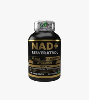Resveratrol + NAD+ Liposomal 1500 mg Greensofg 100 uds Energía Celular Premium NAD+ Resveratrol Liposomal 1500 mg Greensofg Antiedad y Longevidad 100 cápsulas