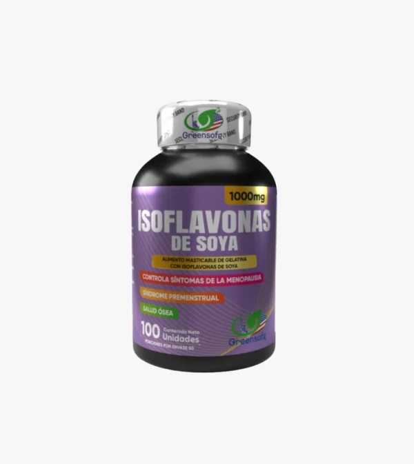 Isoflavonas de Soya 1000 mg 100 Tabletas Masticables Alivio Menopausia Isoflavonas de Soja 1000 mg Masticables para Menopausia y Sofocos